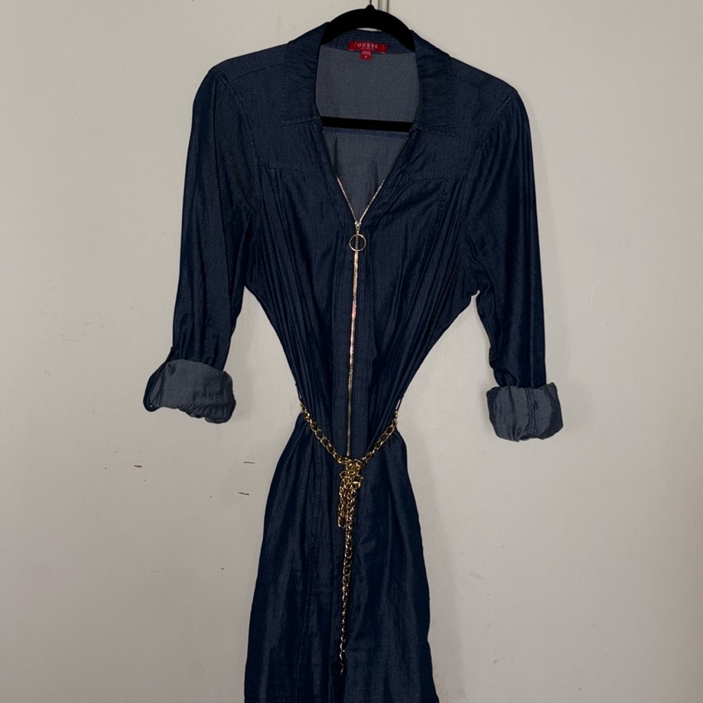 Guess stylish, navy blue denim dress.